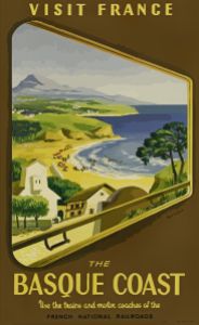 France Vintage Travel Poster Basque coast