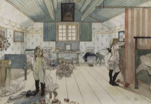 Mammas och småflickornas rum Ur Ett hem av Carl Larsson