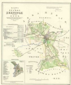Skänninge 1854 - Historisk Karta